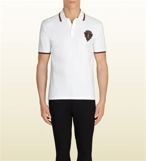 men's gucci white shirt|gucci polos for men.